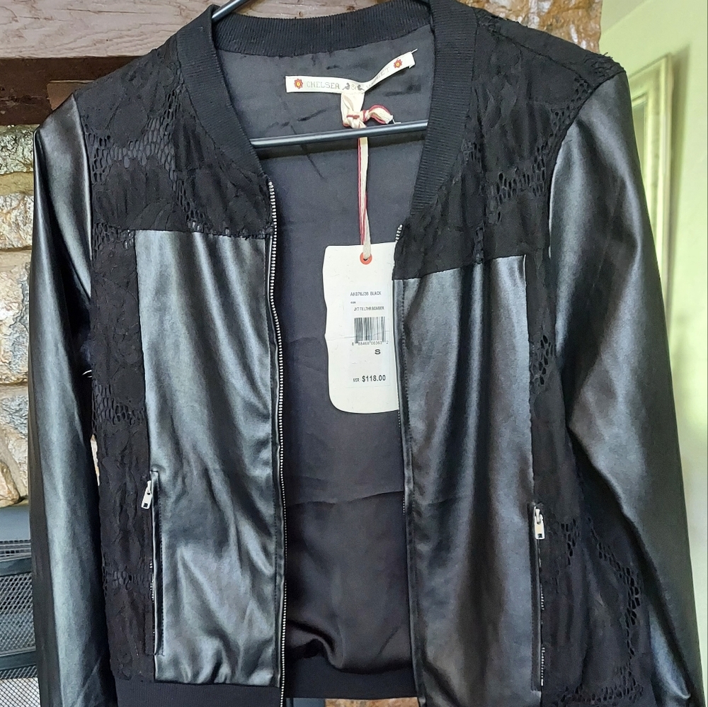 Chelsea & Violet - Leather & Lace Jacket!!